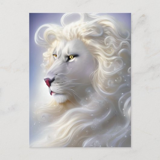 Sublimation White Lion Postkarte (Vorderseite)