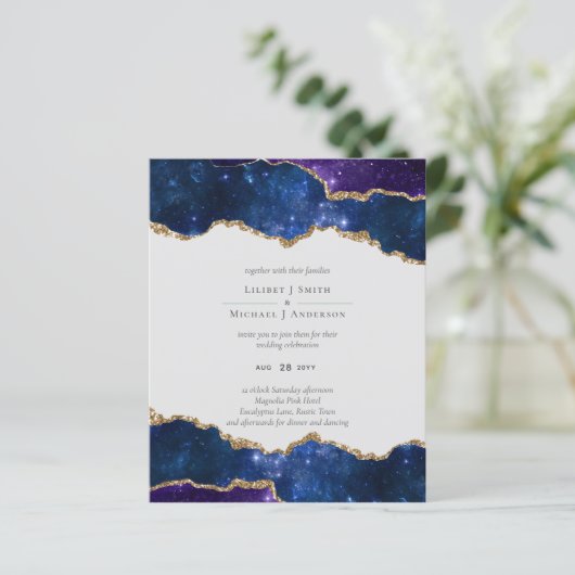 Sublime Agate Blue Gold WEDDING SUITE (Stehend Vorderseite)