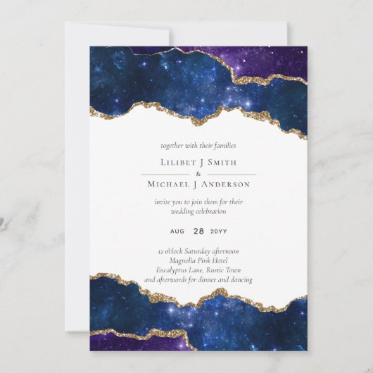 Sublime Agate Blue Gold WEDDING SUITE (Vorderseite)
