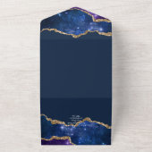 Sublime Agate Blue Gold WEDDING SUITE All In One Einladung (Außenbereich)