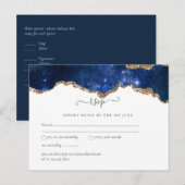 Sublime Agate Blue Gold WEDDING SUITE Postkarte (Vorne/Hinten)