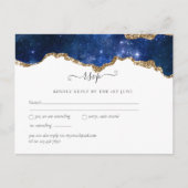 Sublime Agate Blue Gold WEDDING SUITE Postkarte (Vorderseite)