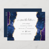 Sublime Agate Blue Gold WEDDING SUITE Postkarte (Vorne/Hinten)