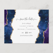 Sublime Agate Blue Gold WEDDING SUITE Postkarte (Vorderseite)