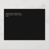 Sublime Black and Gold Moderne Hochzeit Postkarte (Rückseite)