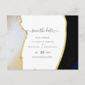 Sublime Black and Gold Moderne Hochzeit Postkarte (Vorderseite)