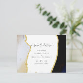 Sublime Black and Gold Moderne Hochzeit Postkarte (Stehend Vorderseite)