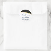 Sublime Black and Gold Moderne Hochzeit Runder Aufkleber (Tasche)