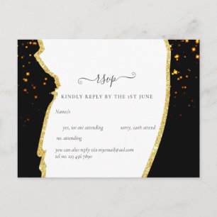 Sublime Black Gold Glitzer Wedding Postkarte
