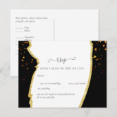 Sublime Black Gold Glitzer Wedding Postkarte (Vorne/Hinten)