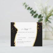 Sublime Black Gold Glitzer Wedding Postkarte (Stehend Vorderseite)