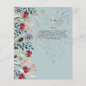 Sublime Burgundy Blue Wildblumen Wedding Elegant (Rückseite)