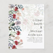 Sublime Burgundy Blue Wildblumen Wedding Elegant (Vorderseite)