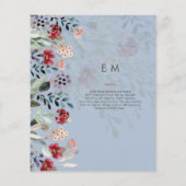 Sublime Burgundy Blue Wildblumen Wedding Elegant (Rückseite)