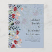 Sublime Burgundy Blue Wildblumen Wedding Elegant (Vorderseite)