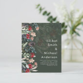 Sublime Burgundy Blue Wildblumen Wedding Elegant (Stehend Vorderseite)