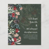 Sublime Burgundy Blue Wildblumen Wedding Elegant (Vorderseite)