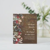 Sublime Burgundy Blue Wildblumen Wedding Elegant (Stehend Vorderseite)