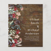 Sublime Burgundy Blue Wildblumen Wedding Elegant (Vorderseite)