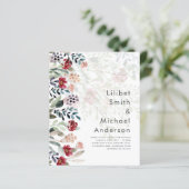 Sublime Burgundy Blue Wildblumen Wedding Elegant (Stehend Vorderseite)