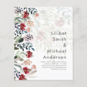 Sublime Burgundy Blue Wildblumen Wedding Elegant (Vorderseite)