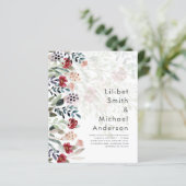 Sublime Burgundy Blue Wildblumen Wedding Elegant (Stehend Vorderseite)