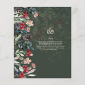 Sublime Burgundy Blue Wildblumen Wedding Elegant (Rückseite)