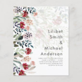 Sublime Burgundy Blue Wildblumen Wedding Elegant (Vorderseite)