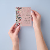 Sublime Burgundy Blue Wildblumen Wedding Elegant Flyer (Gruppe)