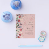 Sublime Burgundy Blue Wildblumen Wedding Elegant Flyer (Einzeln)