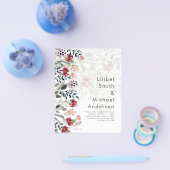 Sublime Burgundy Blue Wildblumen Wedding Elegant Flyer (Einzeln)