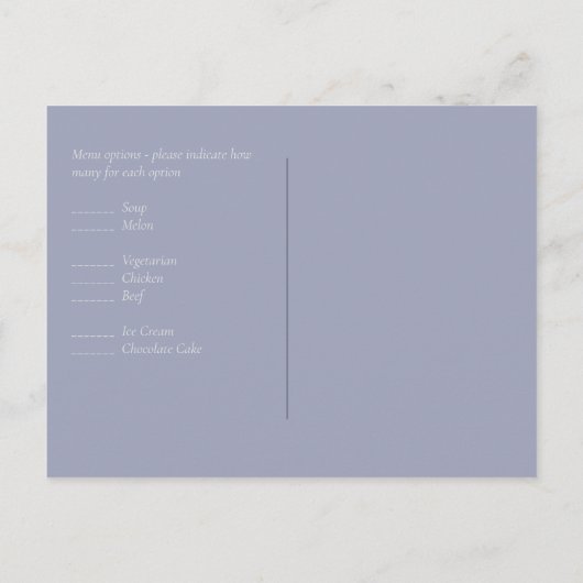 Sublime DUSTY BLUE Floral Wedding Suite Postkarte (Rückseite)
