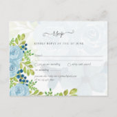Sublime DUSTY BLUE Floral Wedding Suite Postkarte (Vorderseite)