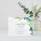 Sublime Dusty Blue Flowers Sage Green Wedding Postkarte (Stehend Vorderseite)