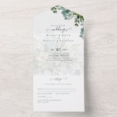 Sublime Dusty Blue GREENERY Eucalyptus WEDDING All In One Einladung (Innen Boden)