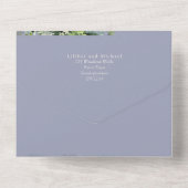 Sublime Dusty Blue GREENERY Eucalyptus WEDDING All In One Einladung (Rückseite)