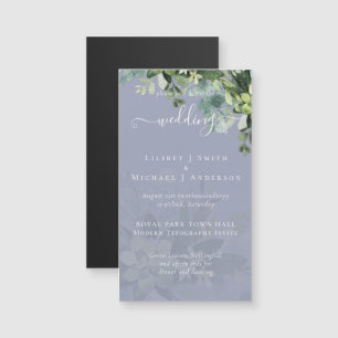 Sublime Dusty Blue GREENERY Eucalyptus WEDDING Magnetkarte