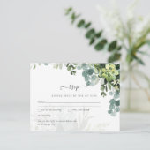 Sublime Dusty Blue GREENERY Eucalyptus WEDDING Postkarte (Stehend Vorderseite)