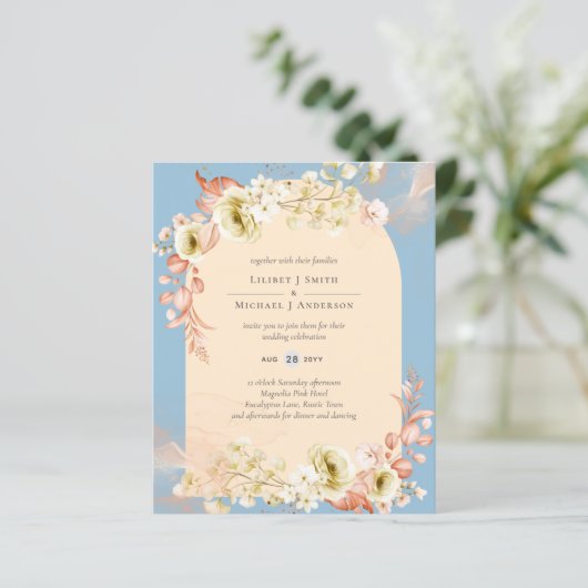 Sublime Dusty Blue Peach Wedding (Stehend Vorderseite)