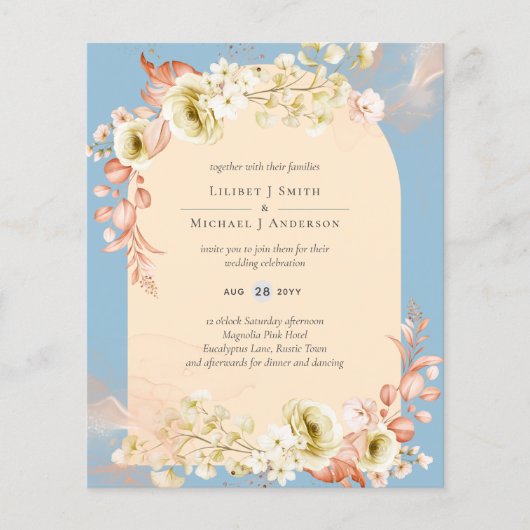 Sublime Dusty Blue Peach Wedding (Vorderseite)