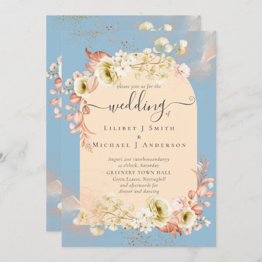 Sublime Dusty Blue Peach Wedding (Vorne/Hinten)