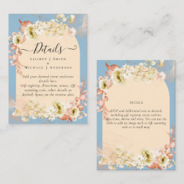 Sublime Dusty Blue Peach Wedding Begleitkarte