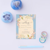 Sublime Dusty Blue Peach Wedding Flyer (Einzeln)