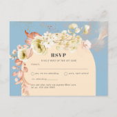 Sublime Dusty Blue Peach Wedding Postkarte (Vorderseite)