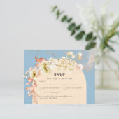 Sublime Dusty Blue Peach Wedding Postkarte (Stehend Vorderseite)