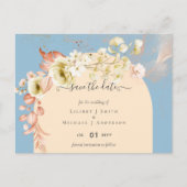 Sublime Dusty Blue Peach Wedding Postkarte (Vorderseite)