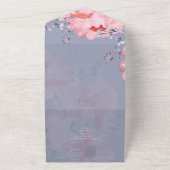 Sublime Dusty Blue Pink Blossom Wedding Suite Alle All In One Einladung (Außenbereich)