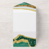 Sublime Emerald Green Gold Agate Wedding All In One Einladung (Außenbereich)