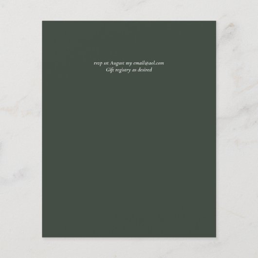 Sublime Emerald Green Gold Agate Wedding Flyer (Hinten)