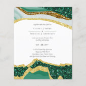 Sublime Emerald Green Gold Agate Wedding Flyer (Vorne)